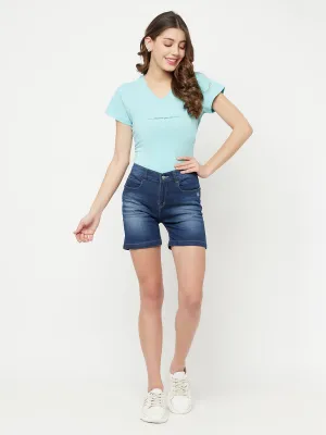 Turquoise Typographic T-Shirt