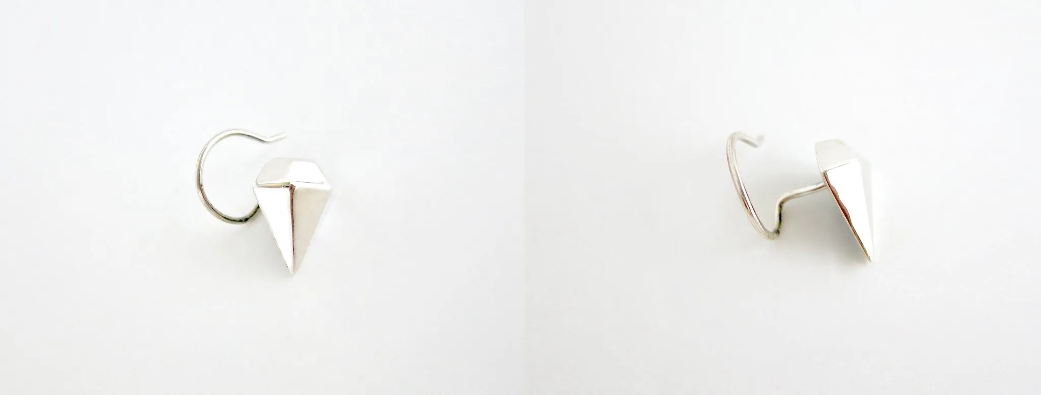 Unique, faceted diamond-shape nose pin