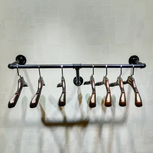 Warm Van Industrial Pipe Wall Mounted Clothes Hanging Shelves System,Metal Clothing Towel Rack,Garment Rack Perfect for Retail Display,Closet Organization(One Pipe Shelves,59" L)