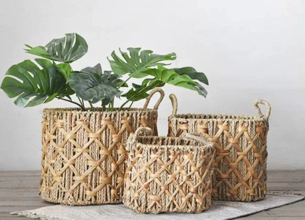 Water Hyacinth Woven Basket