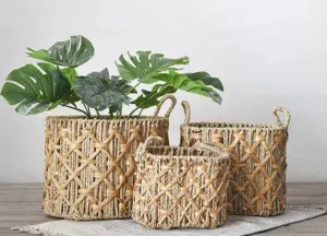 Water Hyacinth Woven Basket