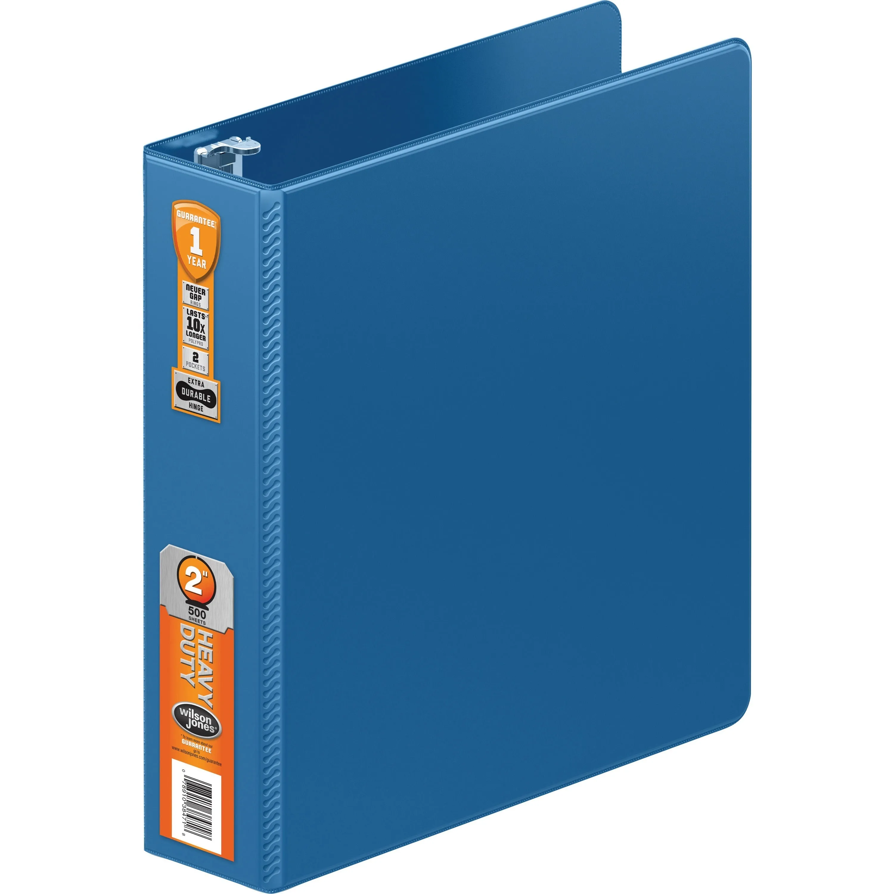 Wilson Jones® Heavy Duty Round Ring Binder with Extra Durable Hinge, 2", PC Blue