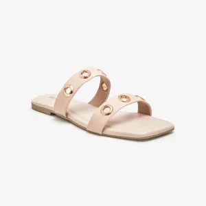 Women's Gold Studded Flats