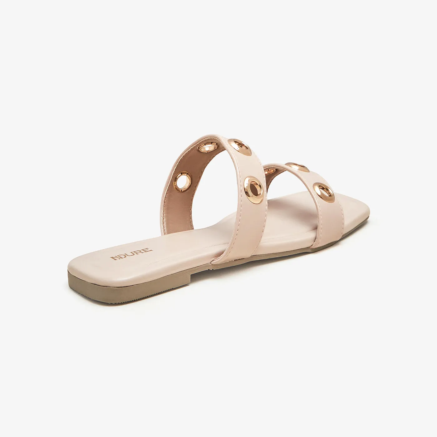 Women's Gold Studded Flats