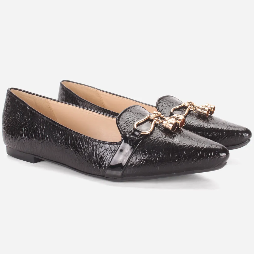 Women's "POLLI" Pointed Toe Slip On Flat Pumps