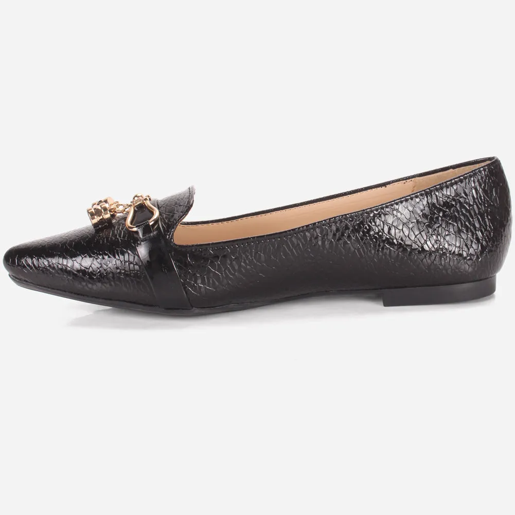 Women's "POLLI" Pointed Toe Slip On Flat Pumps