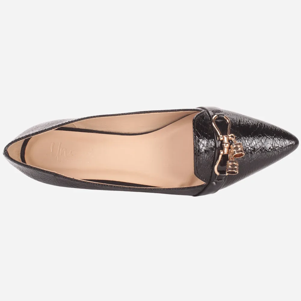 Women's "POLLI" Pointed Toe Slip On Flat Pumps