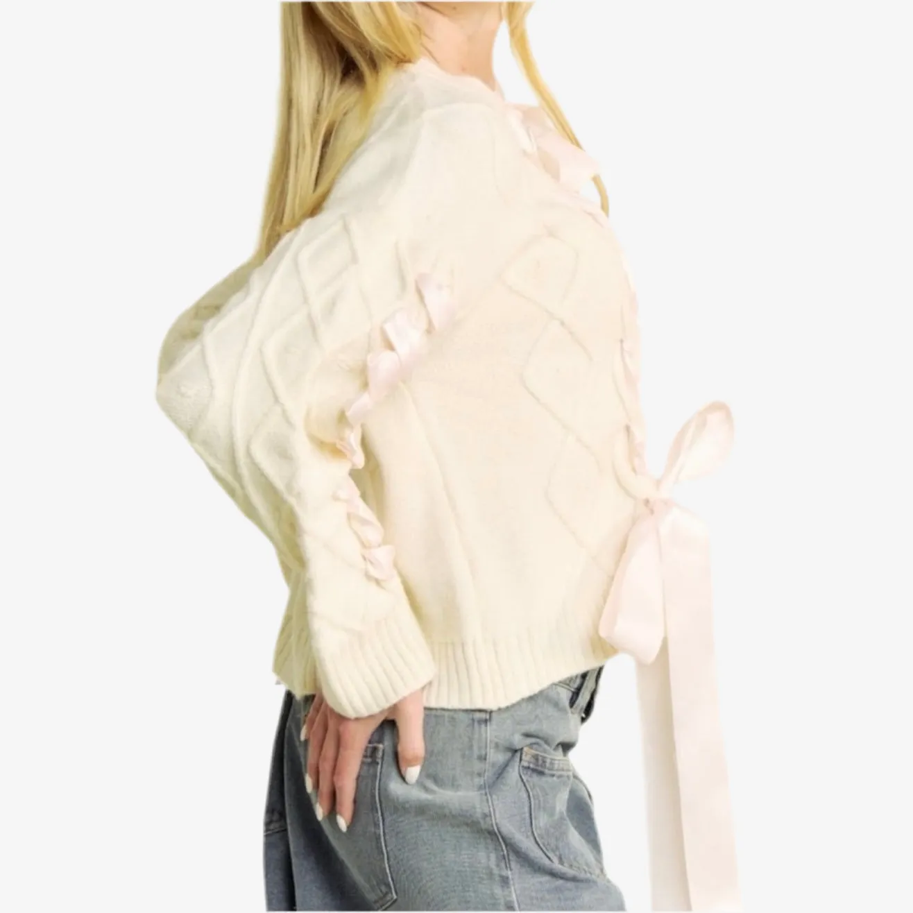 Woven Bow Sweater