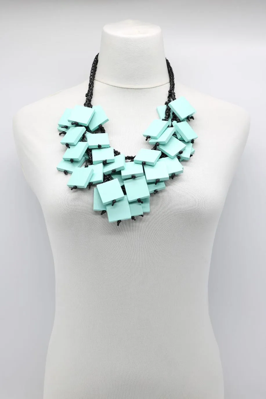 Woven Double Row 3x3 Squares Necklaces