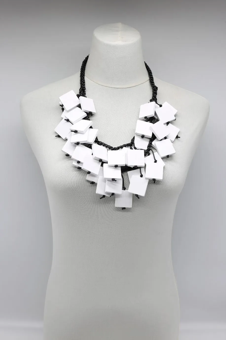 Woven Double Row 3x3 Squares Necklaces