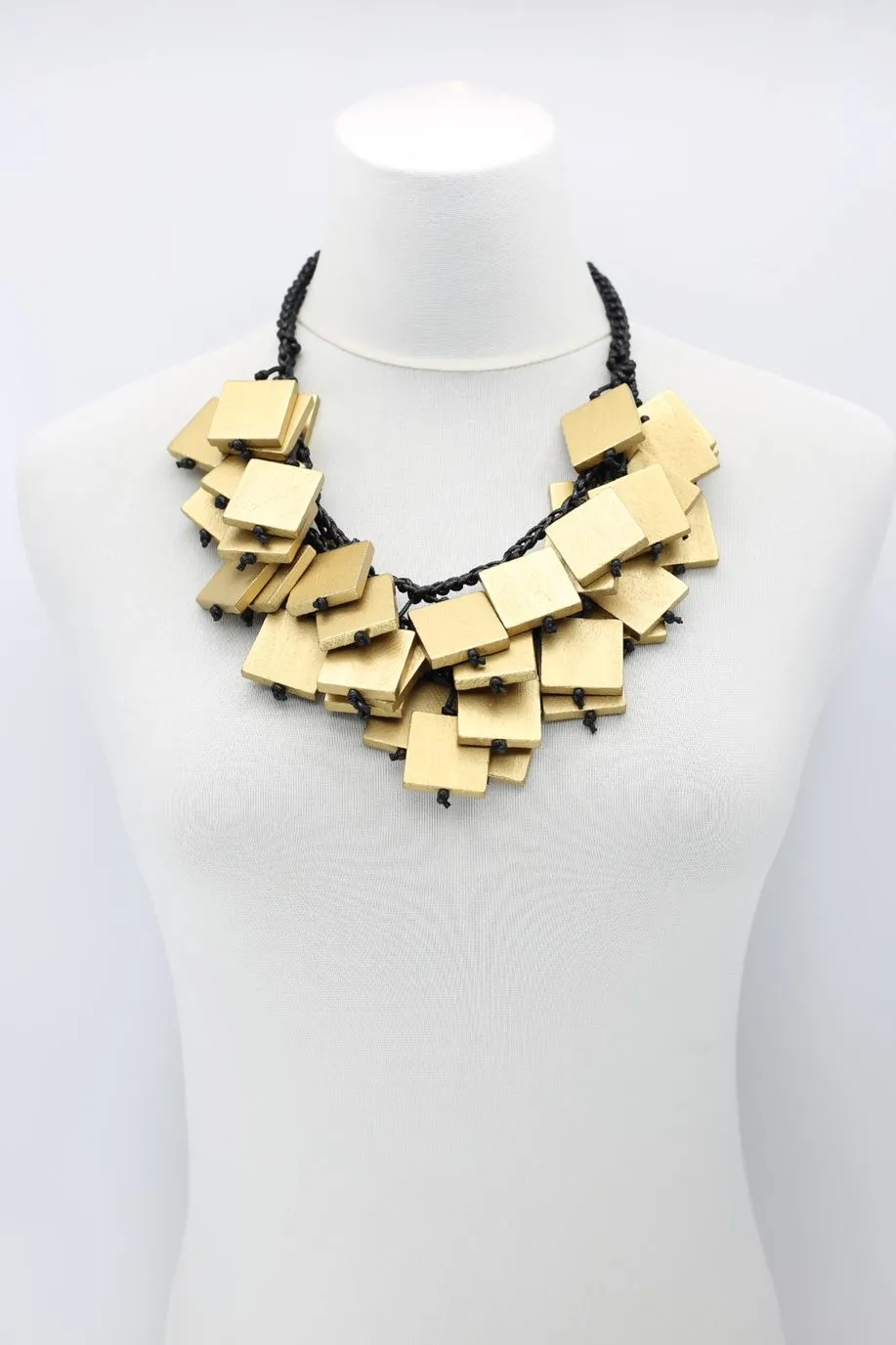 Woven Double Row 3x3 Squares Necklaces