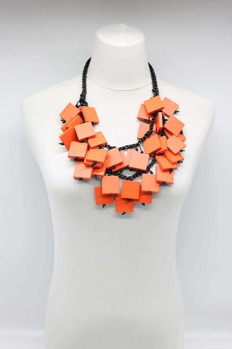 Woven Double Row 3x3 Squares Necklaces