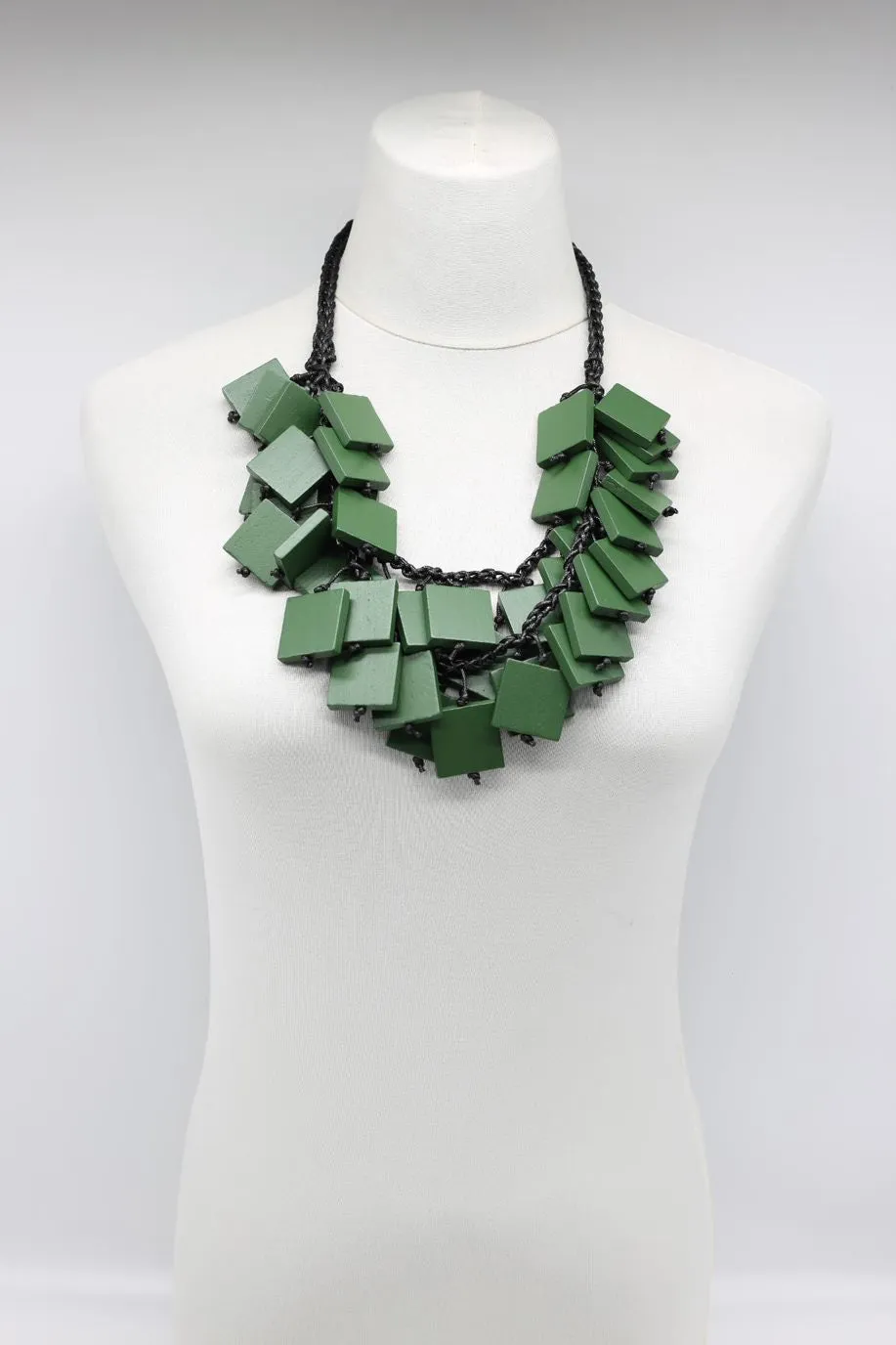 Woven Double Row 3x3 Squares Necklaces