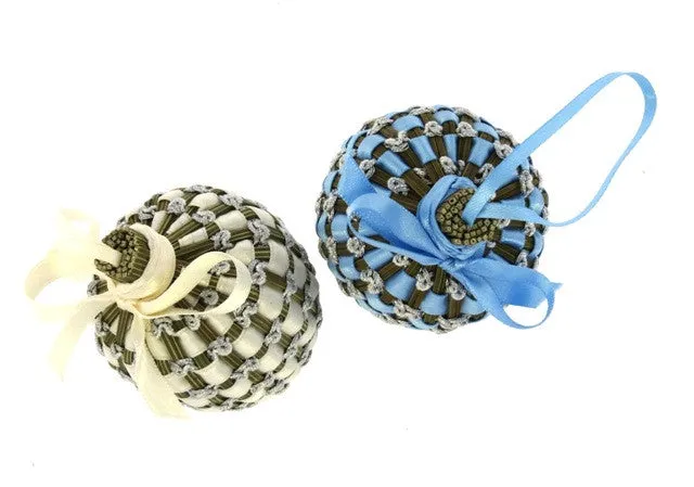 Woven Lavender & Satin Boules, Metallic