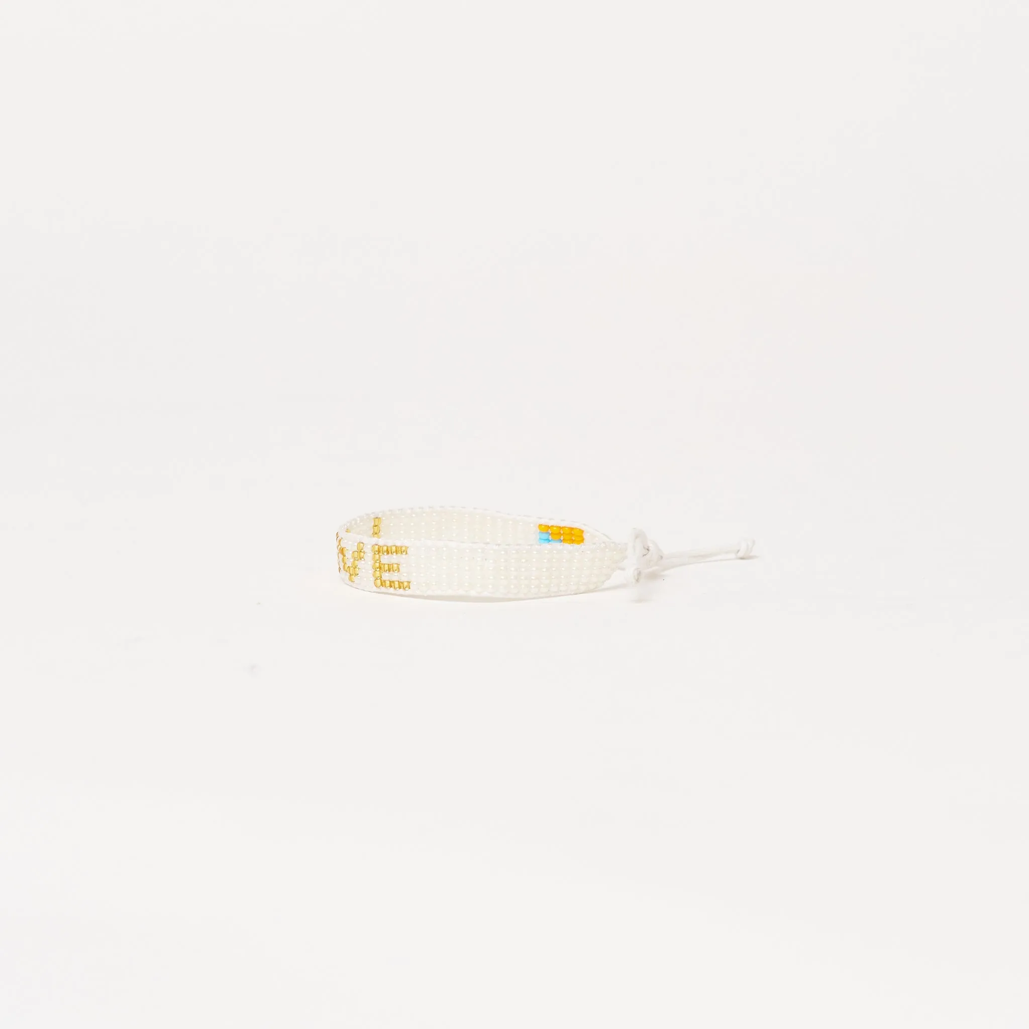 Woven LOVE Bracelet - Pearl/Gold
