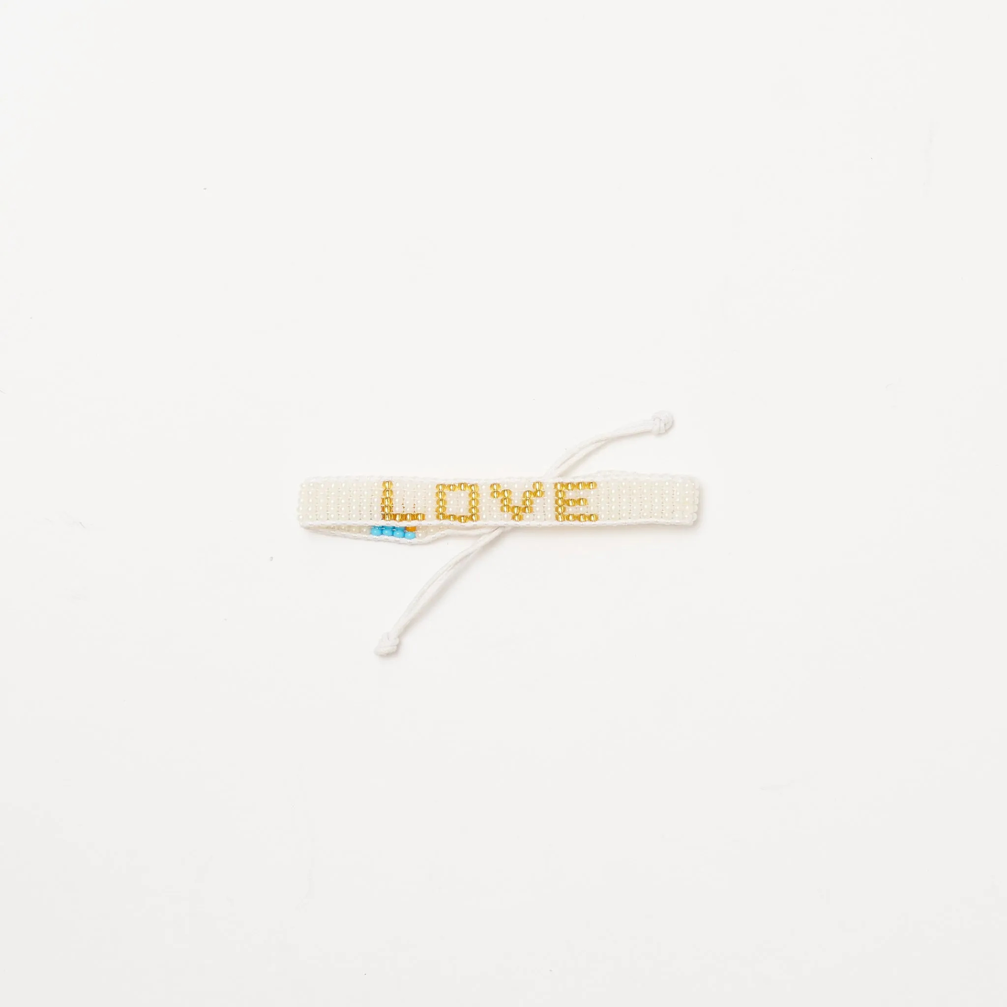 Woven LOVE Bracelet - Pearl/Gold
