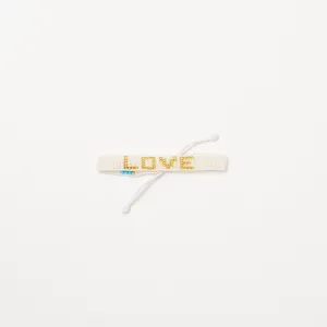 Woven LOVE Bracelet - Pearl/Gold