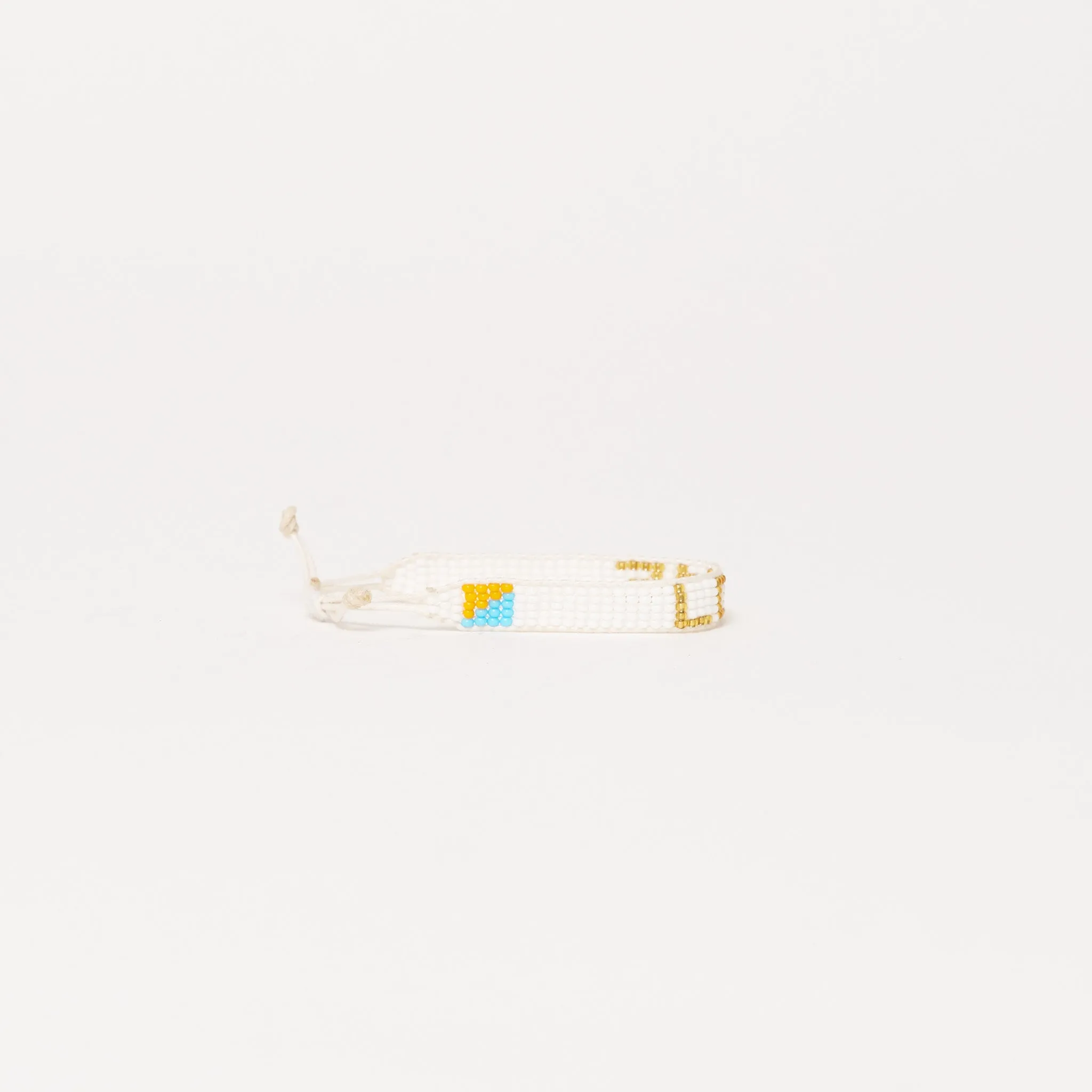 Woven LOVE Bracelet - White/Gold