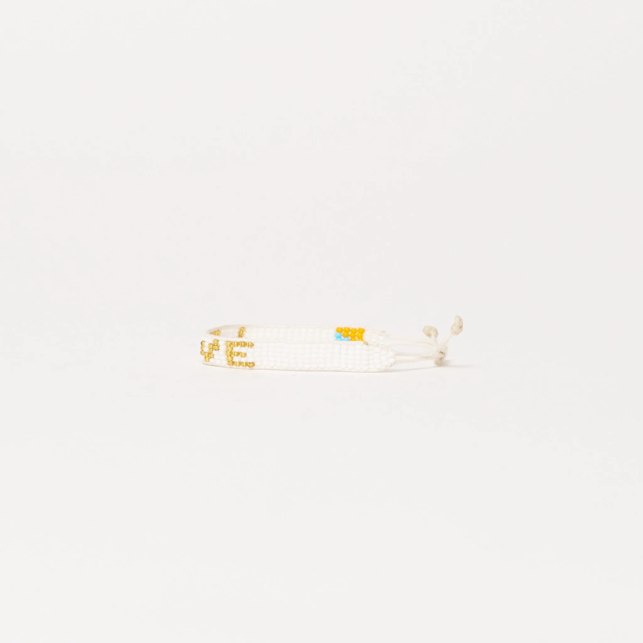 Woven LOVE Bracelet - White/Gold