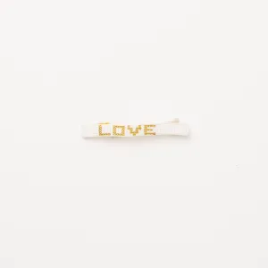 Woven LOVE Bracelet - White/Gold