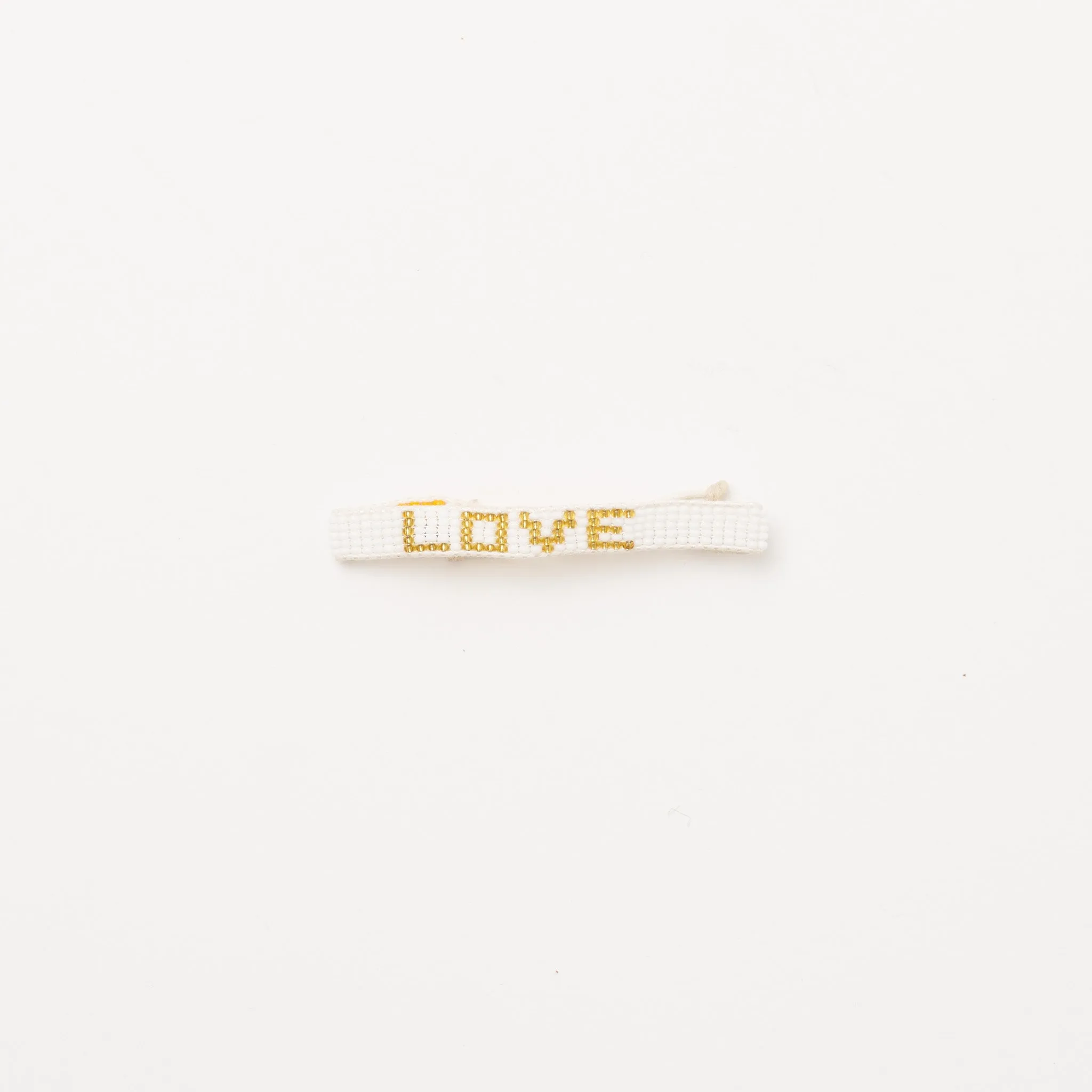 Woven LOVE Bracelet - White/Gold