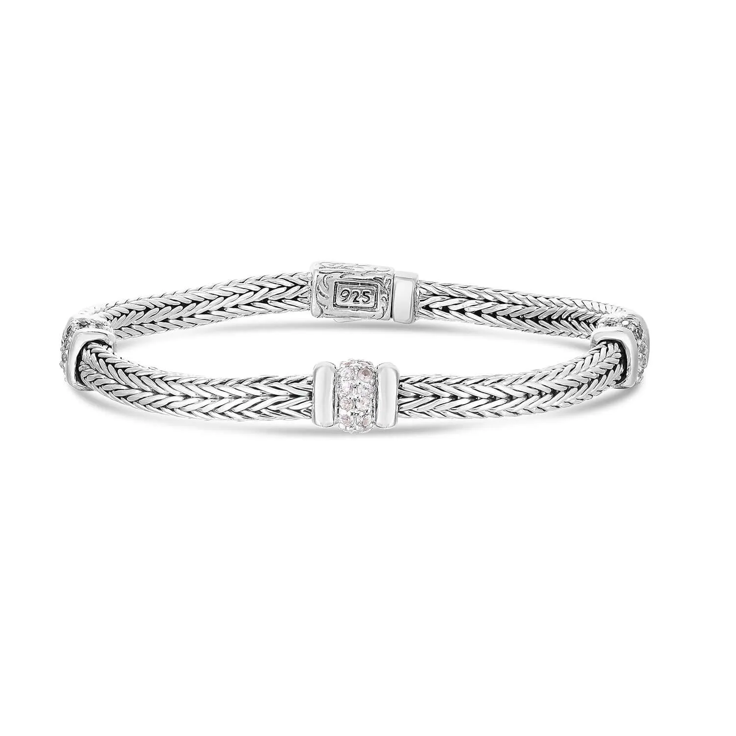Woven Three Station Sapphire Bracelet