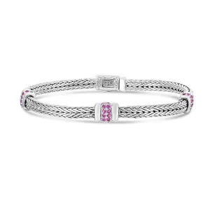 Woven Three Station Sapphire Bracelet