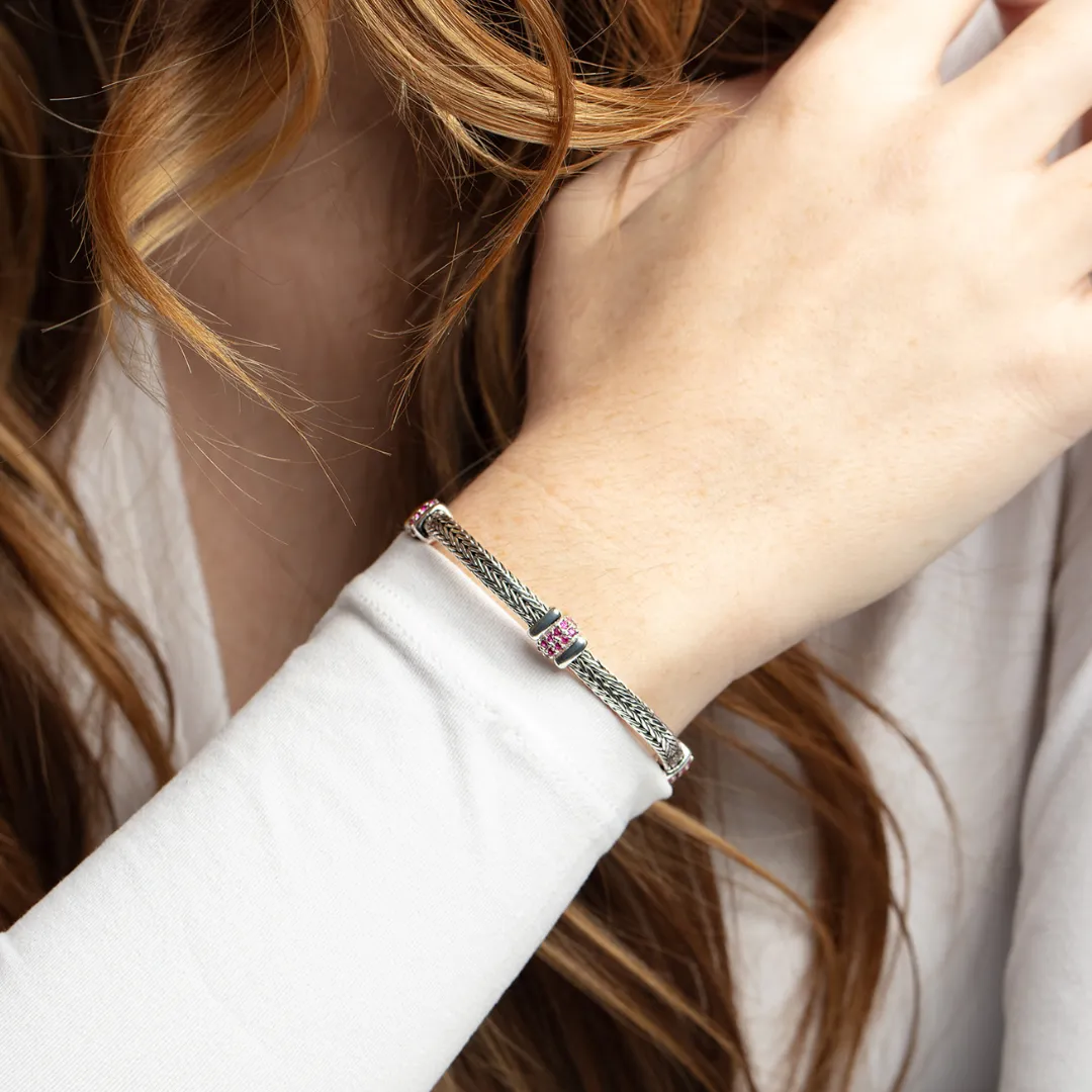 Woven Three Station Sapphire Bracelet